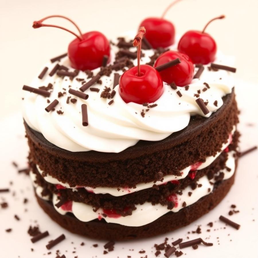 Black forest cake with cherries