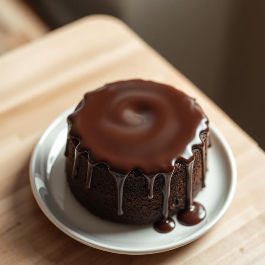 Chocolate cake with glossy ganache